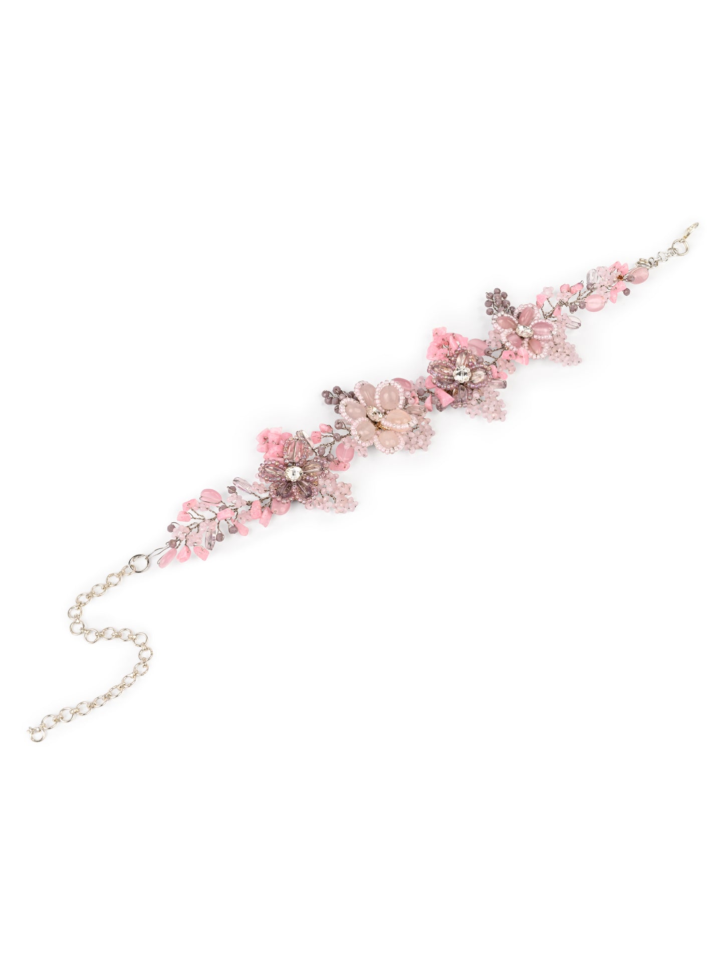 Pink Lilac Stone Floral Classic Choker Carnival Jewelry