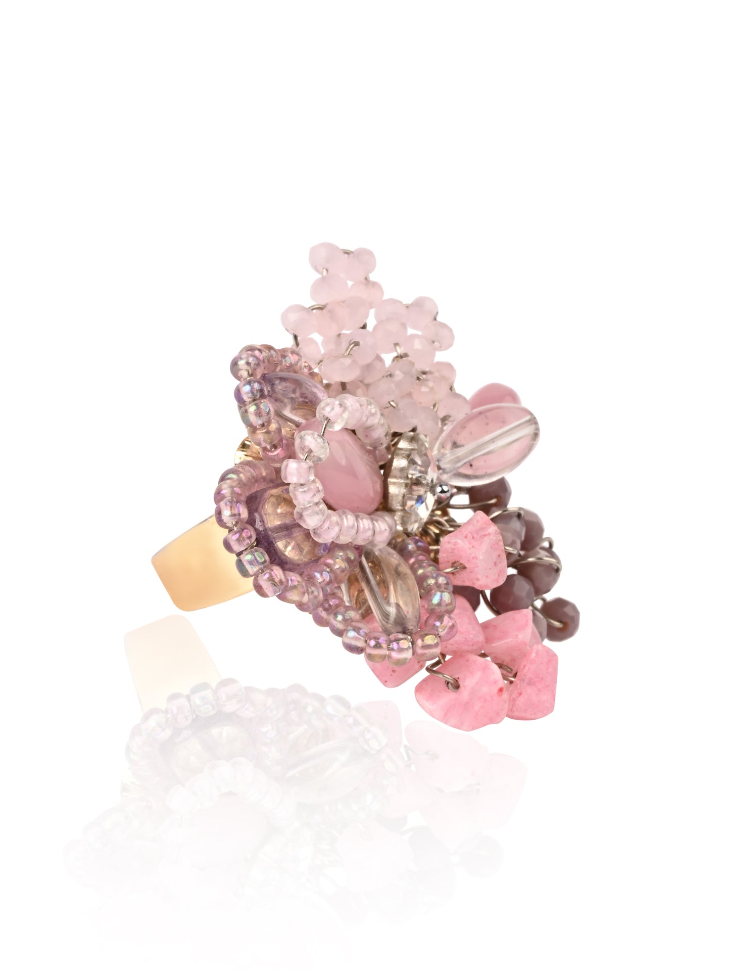Pink Lilac Abstart Fashion Adjustable Ring For Women