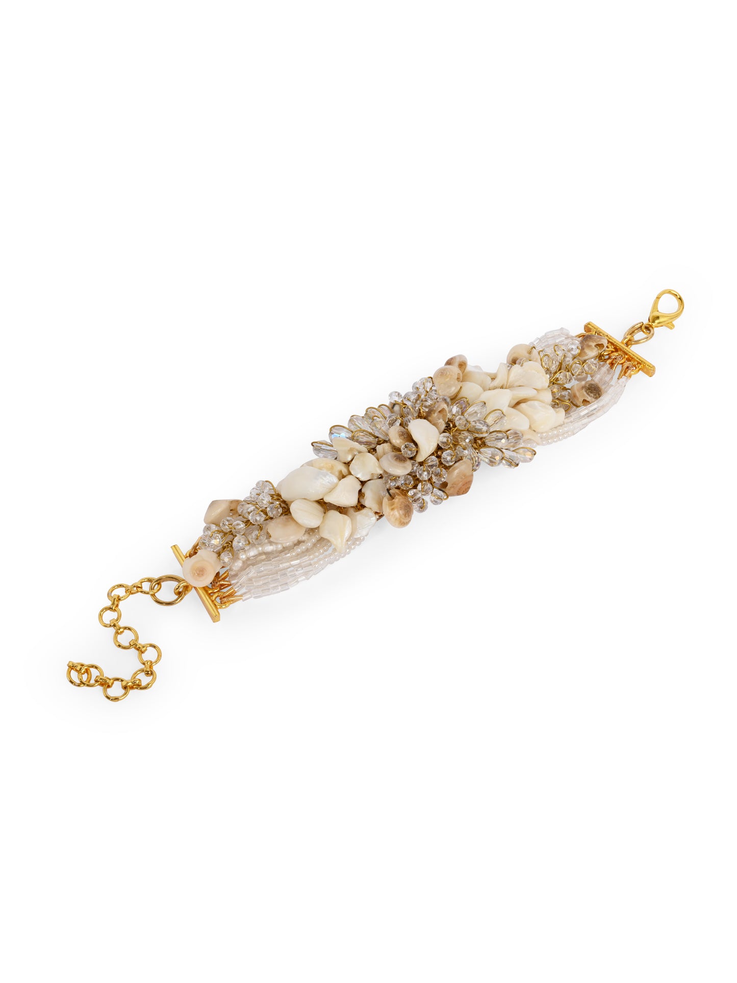 White Floral Long Bracelet For Haldi