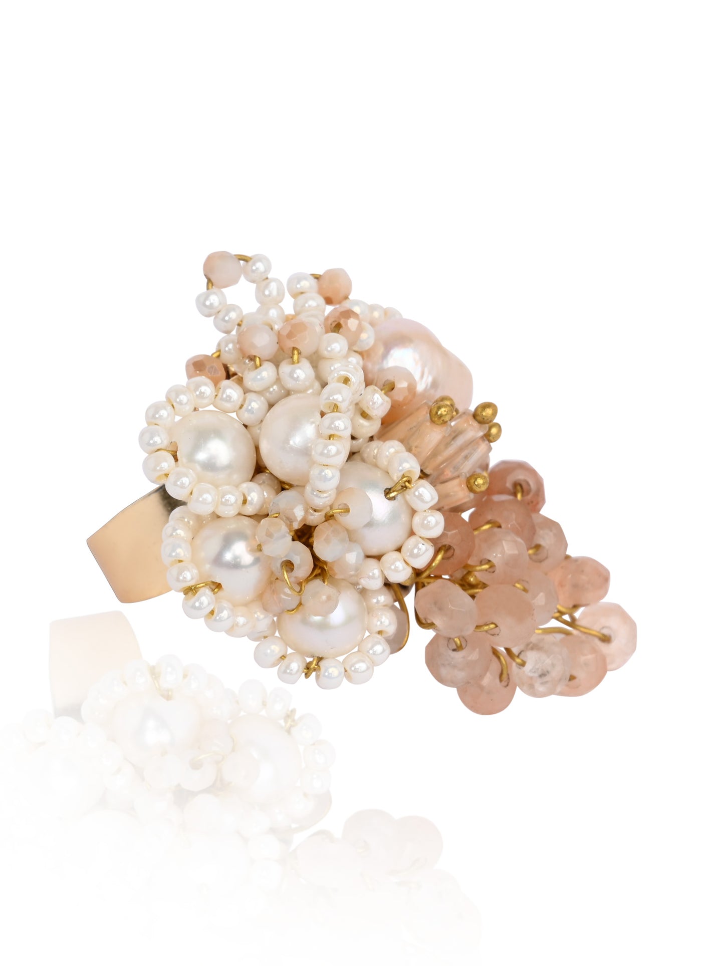 Pearl Peach Finger Rings For Women