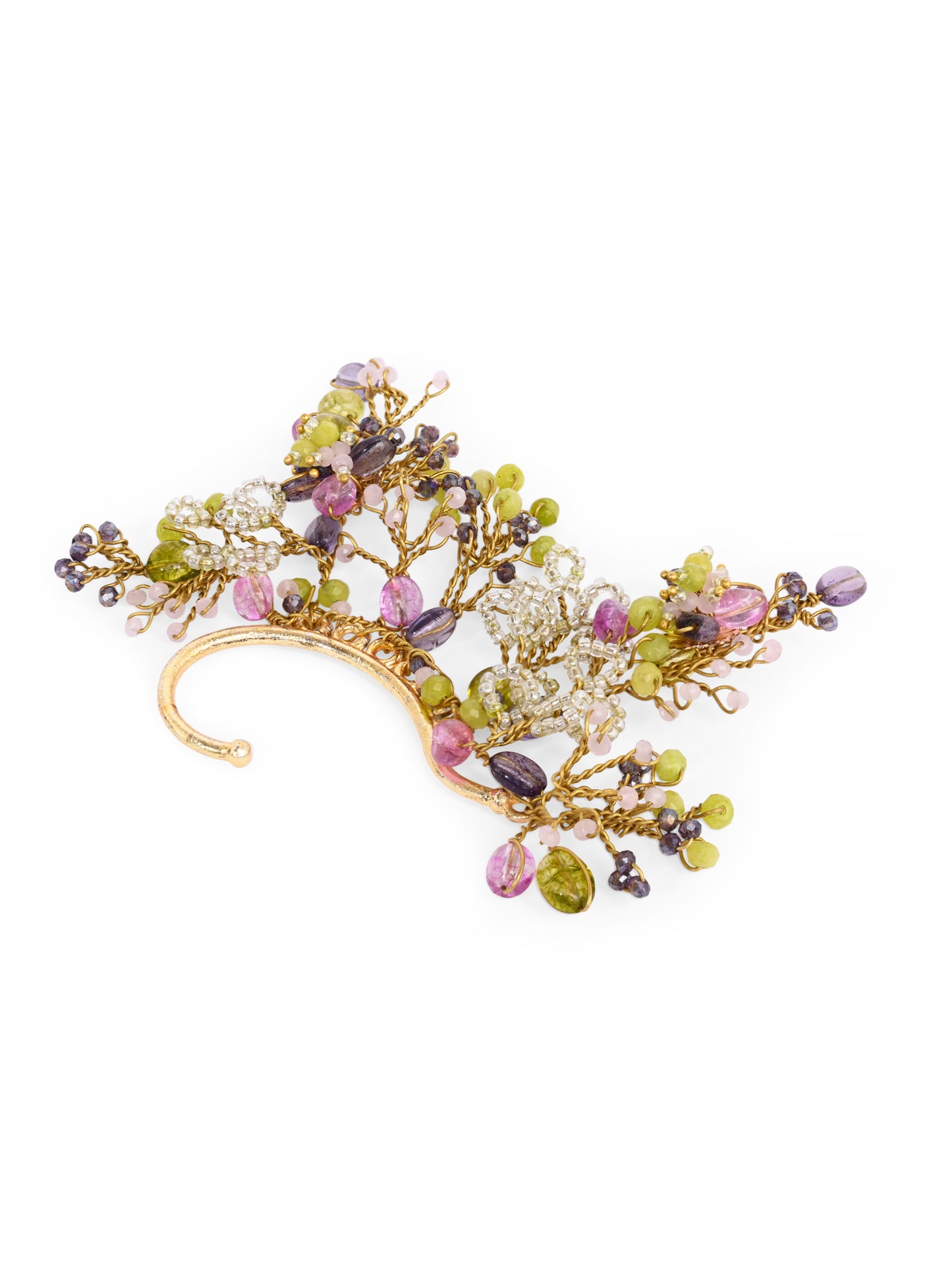 Multicolour Stones With Crystal Handmade Earcuff