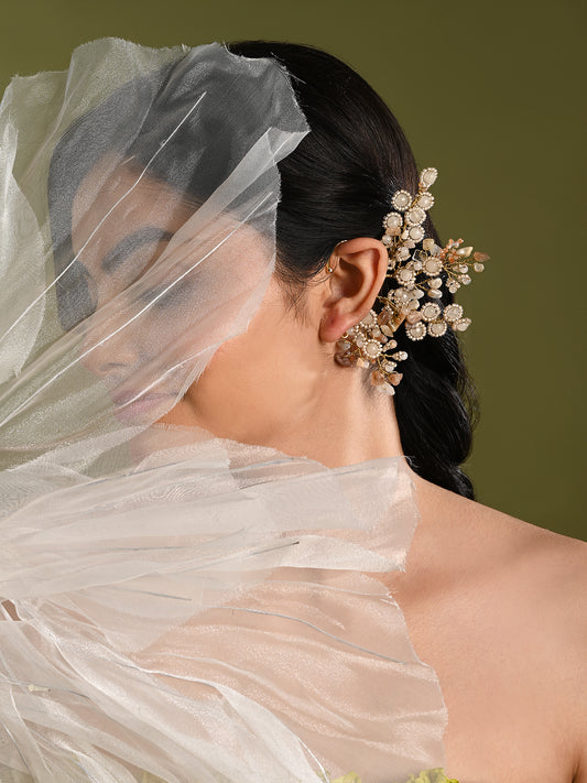 Gold Plated Beige Gold Earcuff For All Women