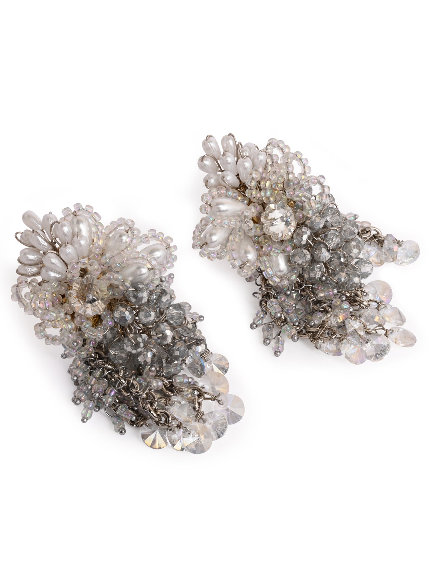 Silver Plated Pearl Festive Medium Size Earrings