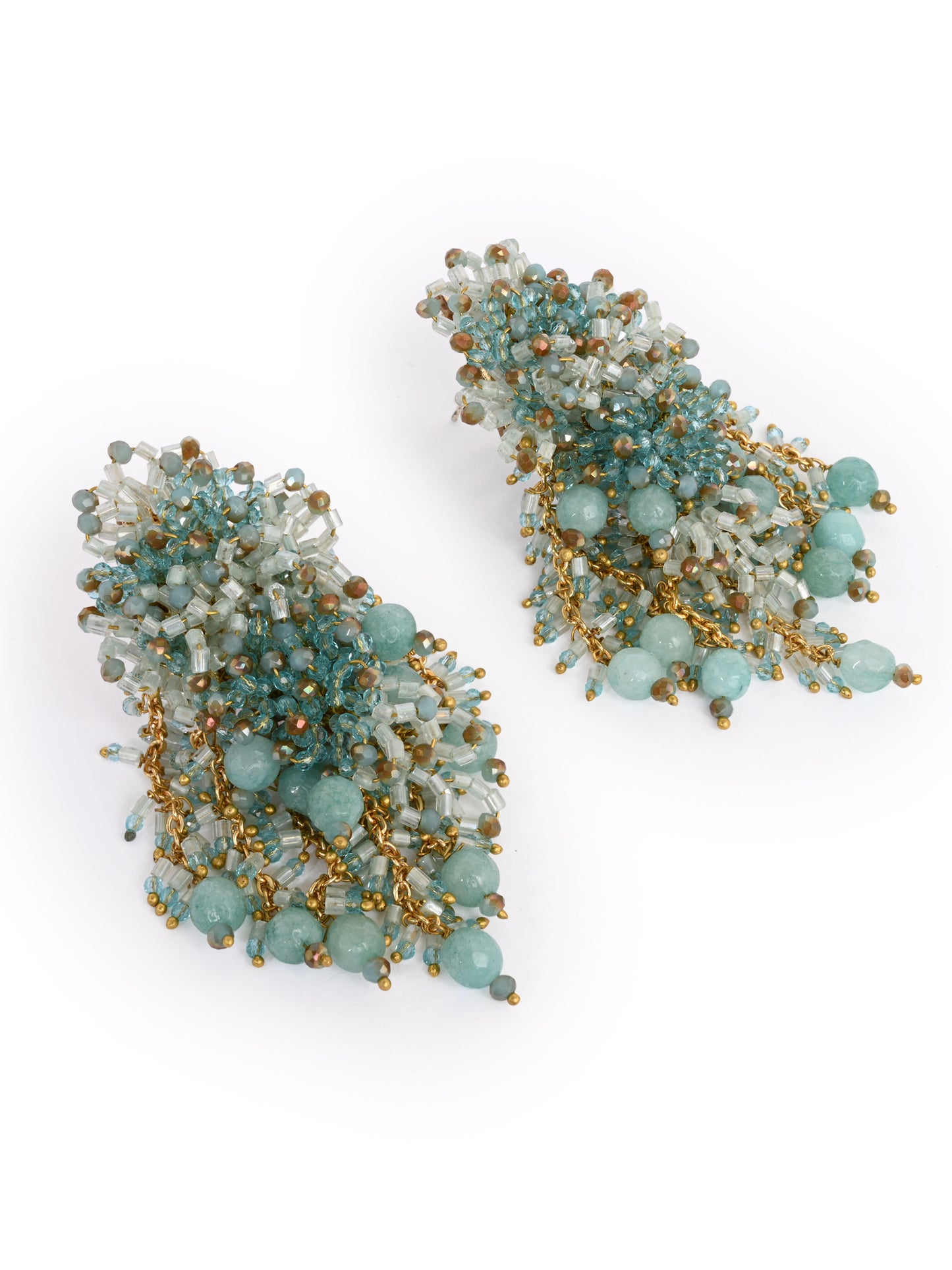 Gold Plated Mehendi Jewelry Long Earrings