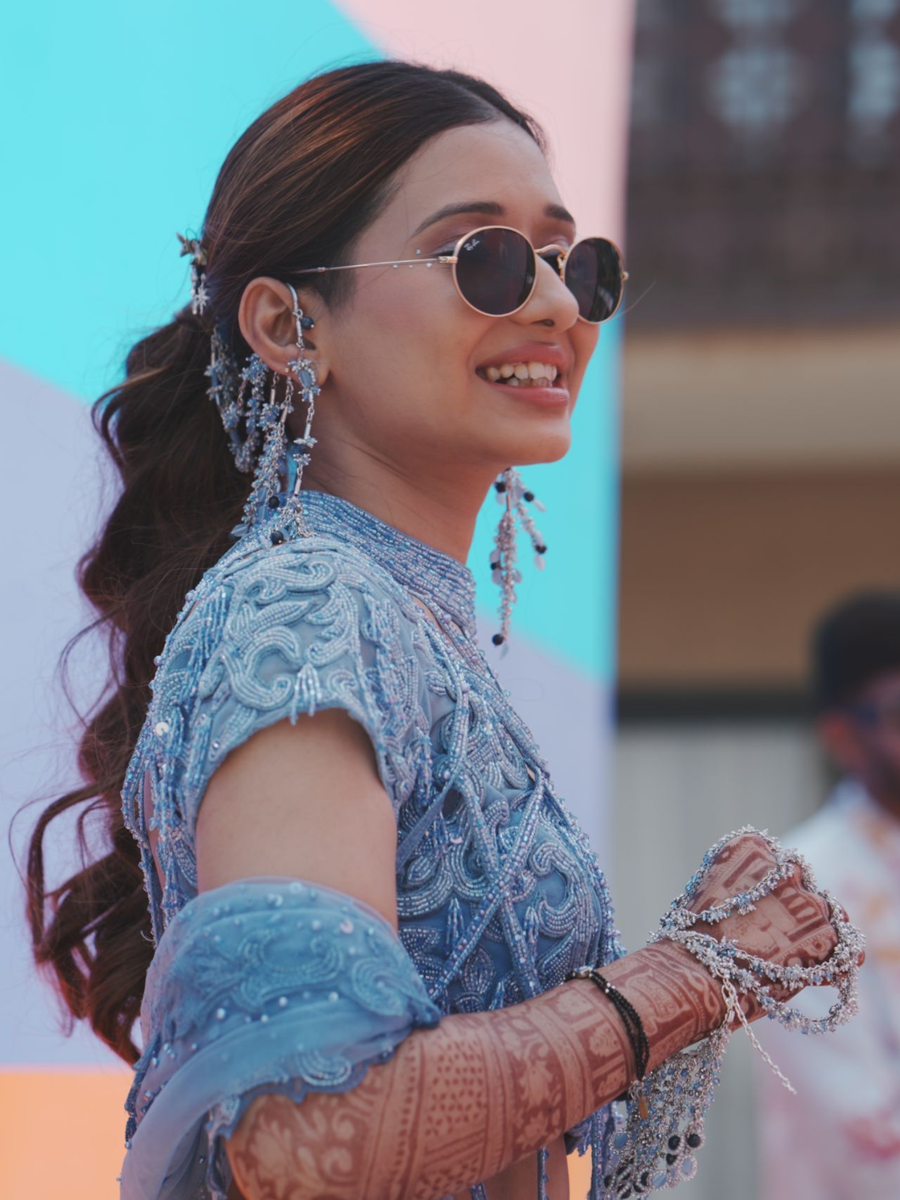 Ria's Customised Kaan chain earrings and handharness Carnival Jewelry Set