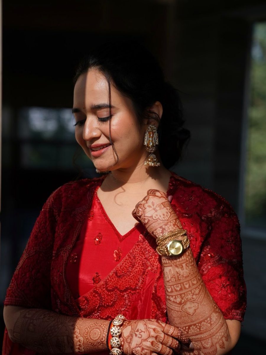 URVASHIS Customised Kundan Statement Jhumka Earrings FOR POOJA