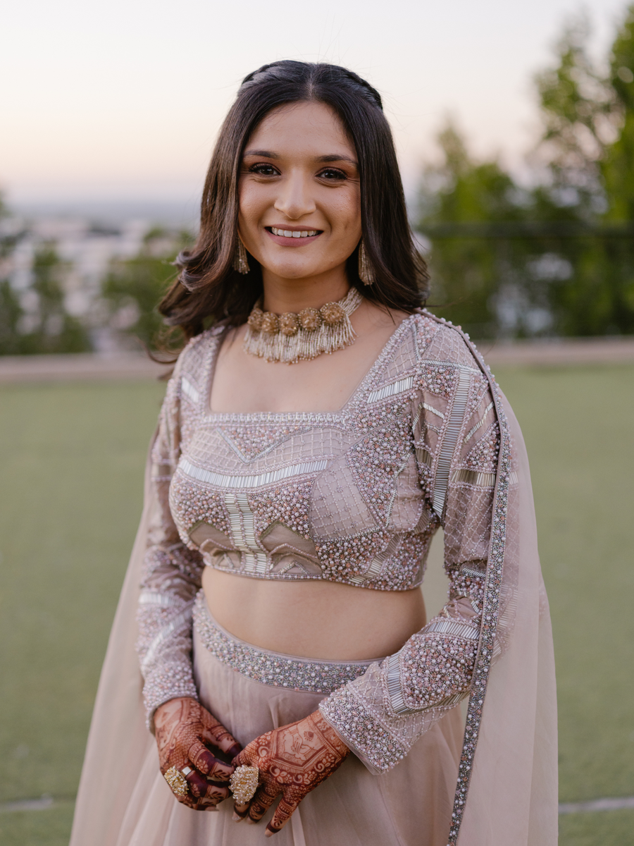 Nishi Customised Rose Gold Sangeet Choker Set