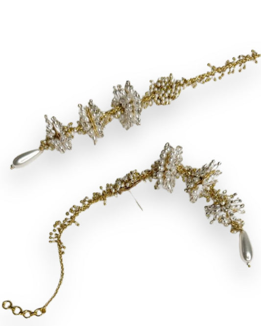 Three Layer Round Ear Chain Earrings Designed On Gold Plated Base Metal Versatile Kaan Chain Earrings