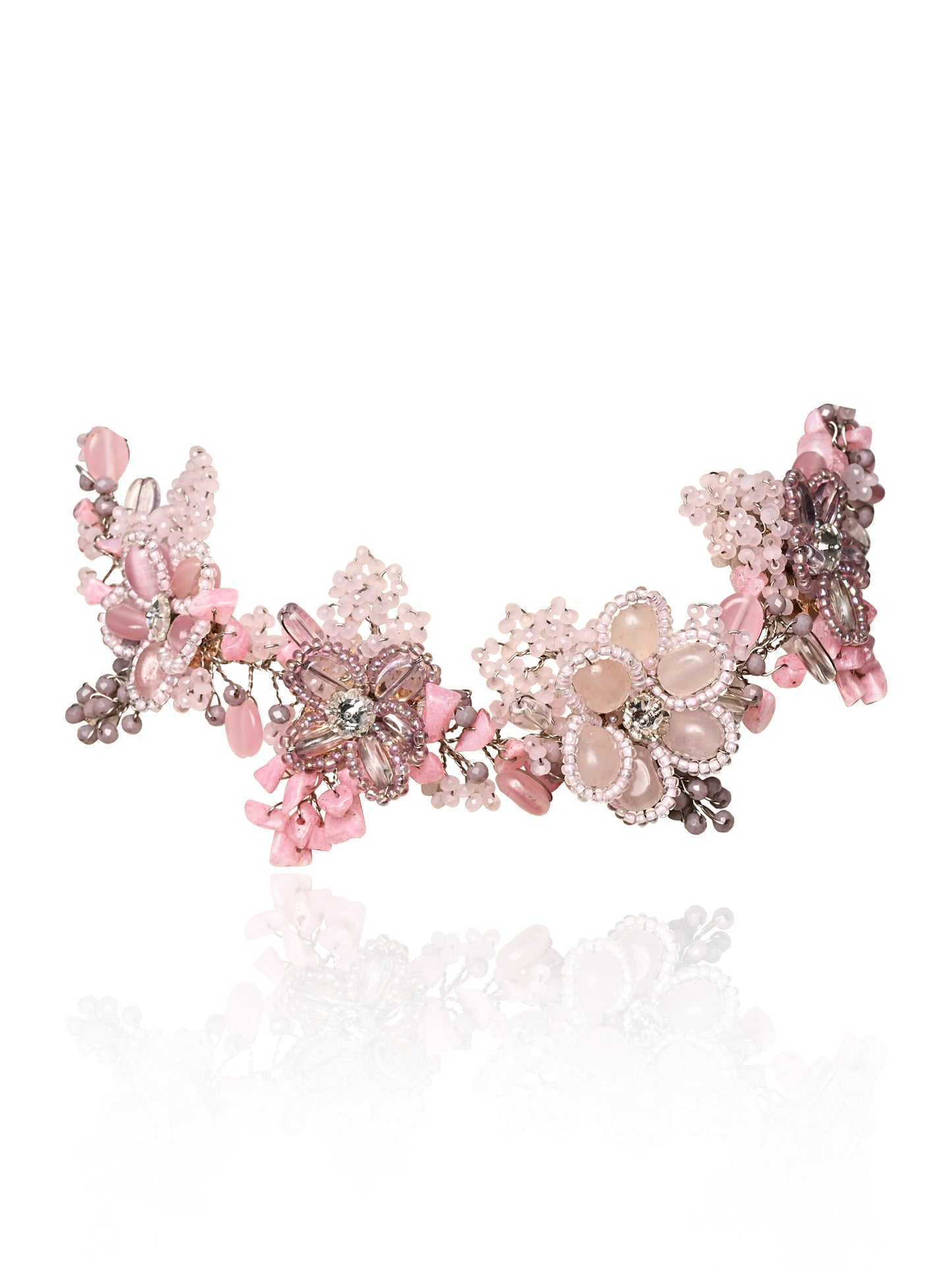 Pink Lilac Stone Floral Classic Choker Carnival Jewelry