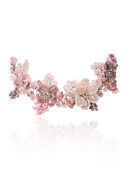 Pink Lilac Stone Floral Classic Choker Carnival Jewelry