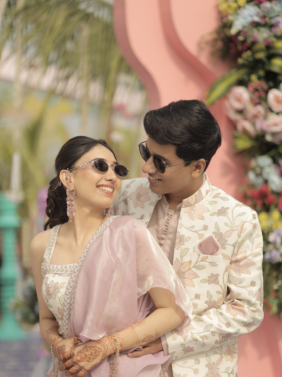 VIPASA Customised Pink KAAN Chain Haldi Earrings