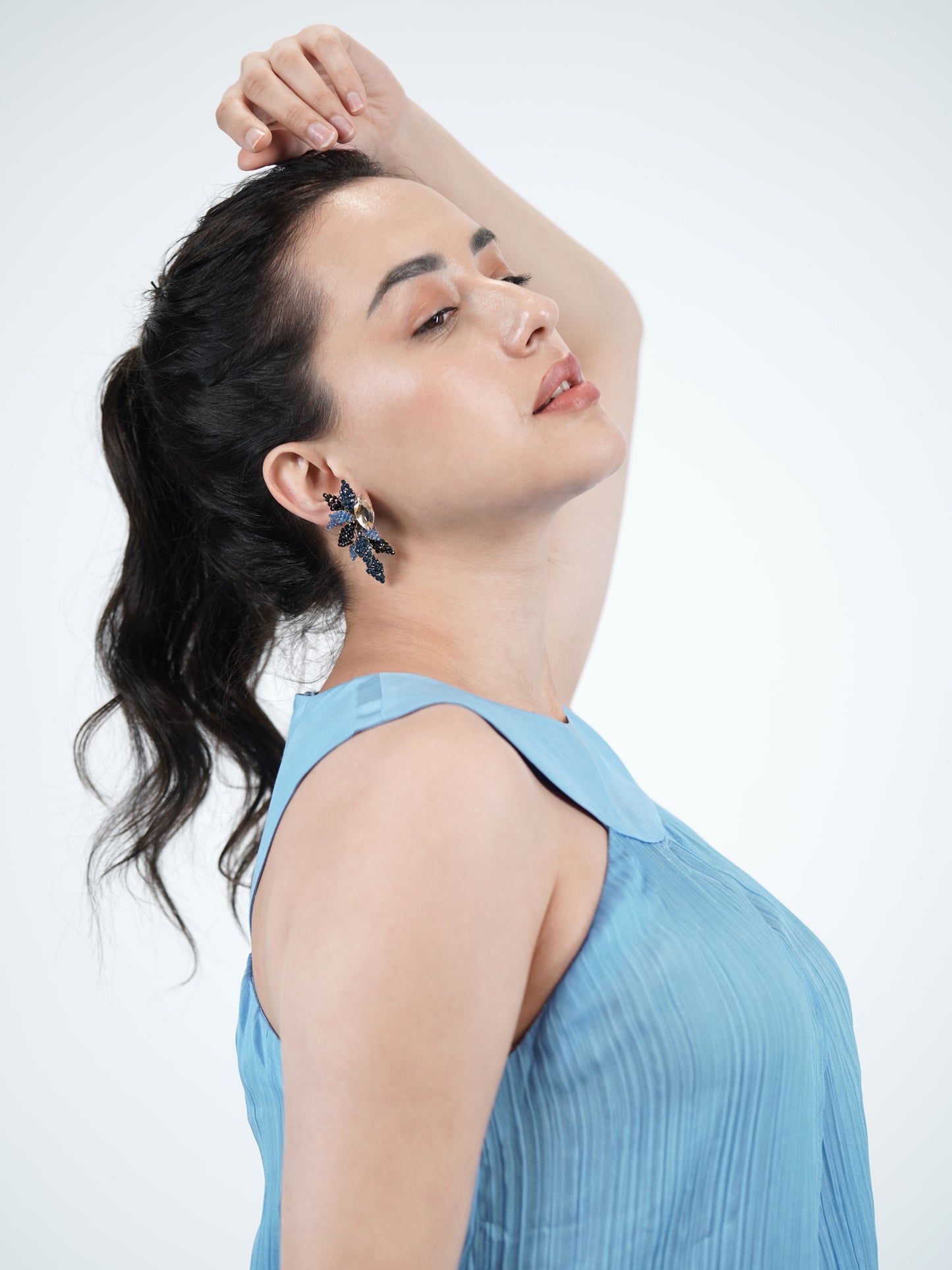 Brunnera Blue Earrings