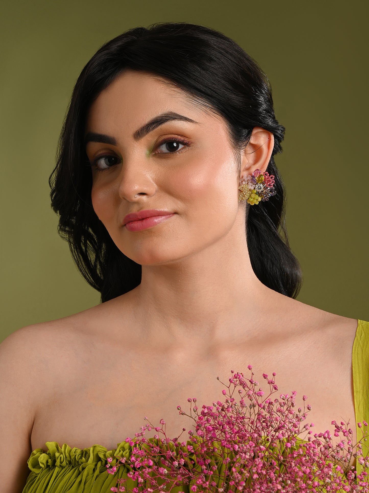 Colourful Stone Studs Indian Wedding Jewelry