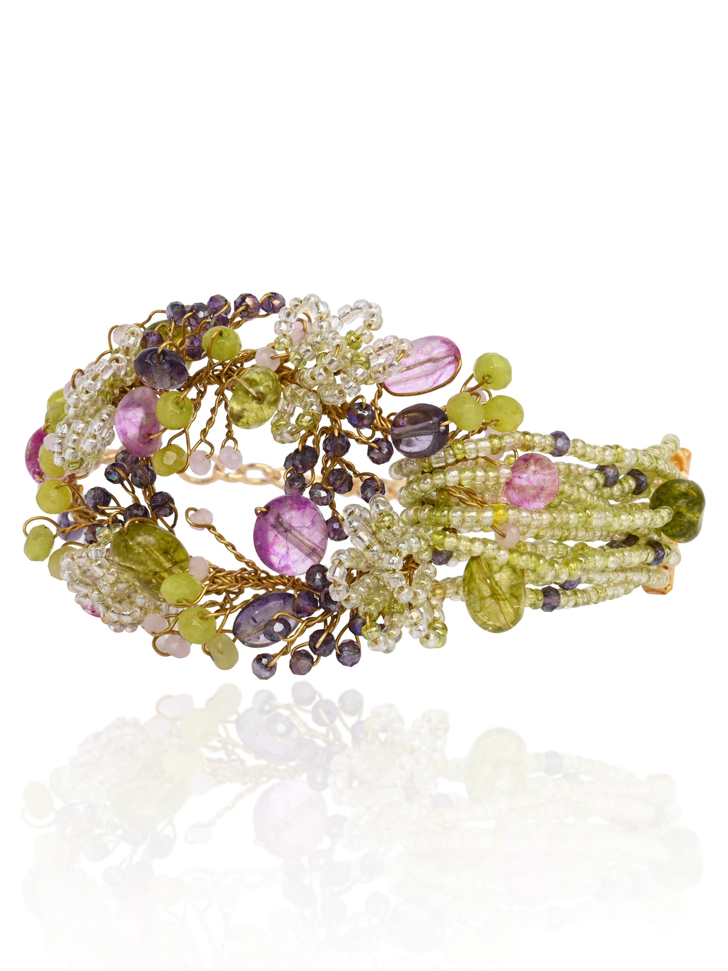 Green Mehendi Stone Beaded Bracelets