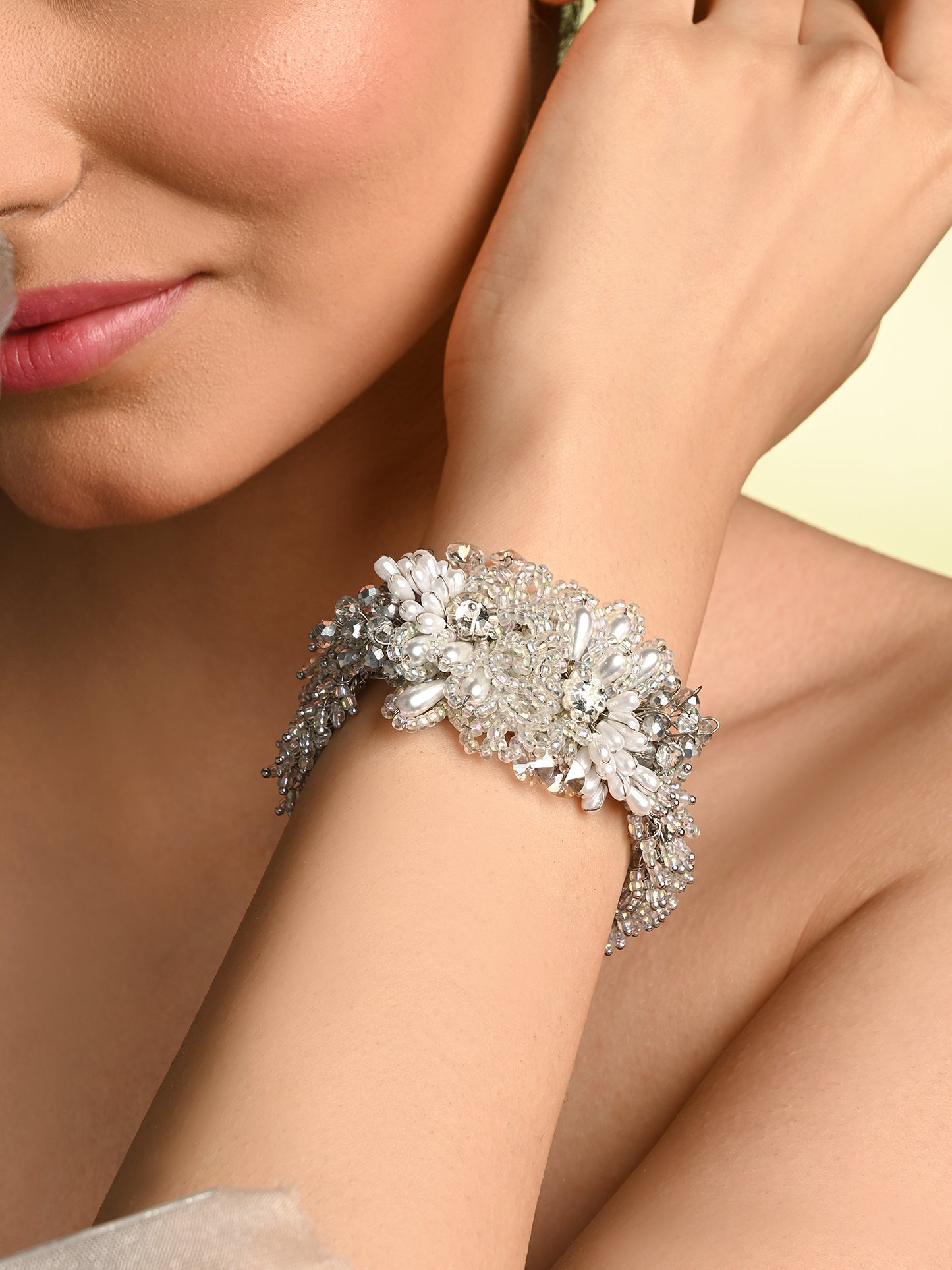 Silver Plated Pearl Festive Bracelet