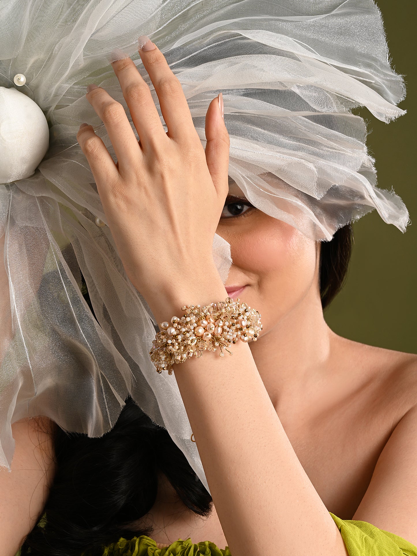 Fresh Water Pearl Floral Bracelet