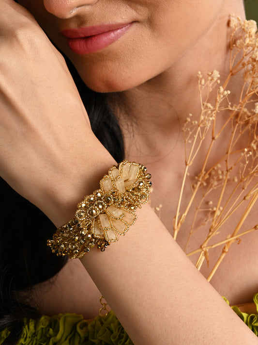 Wedding Gold Plated Golden Ethnic Adustable Bracelet
