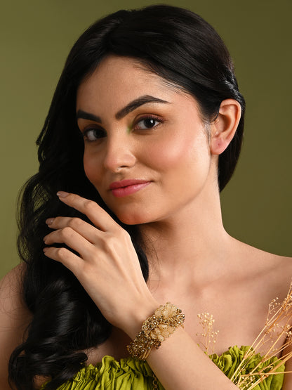 Wedding Gold Plated Golden Ethnic Adustable Bracelet