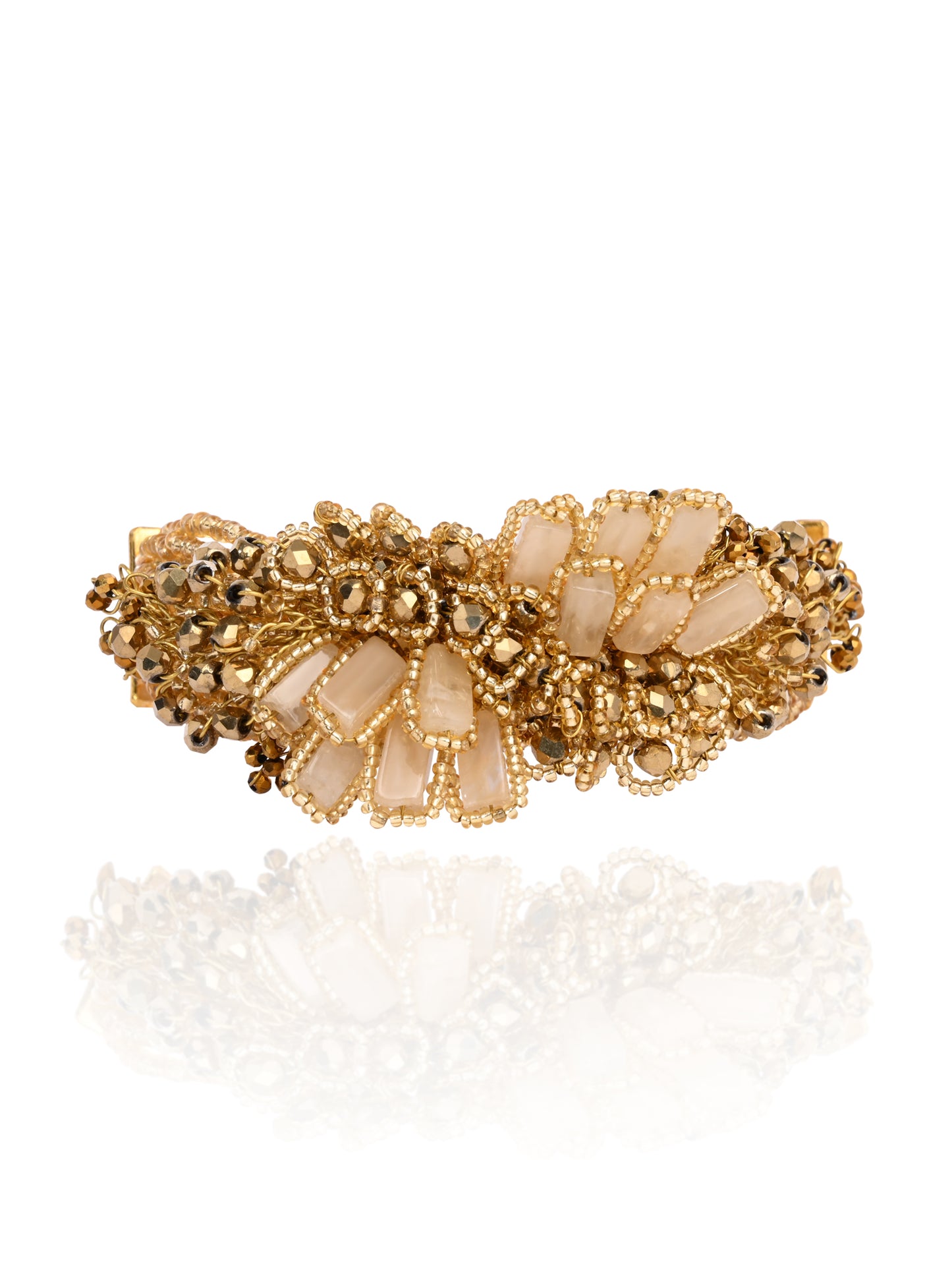 Wedding Gold Plated Golden Ethnic Adustable Bracelet