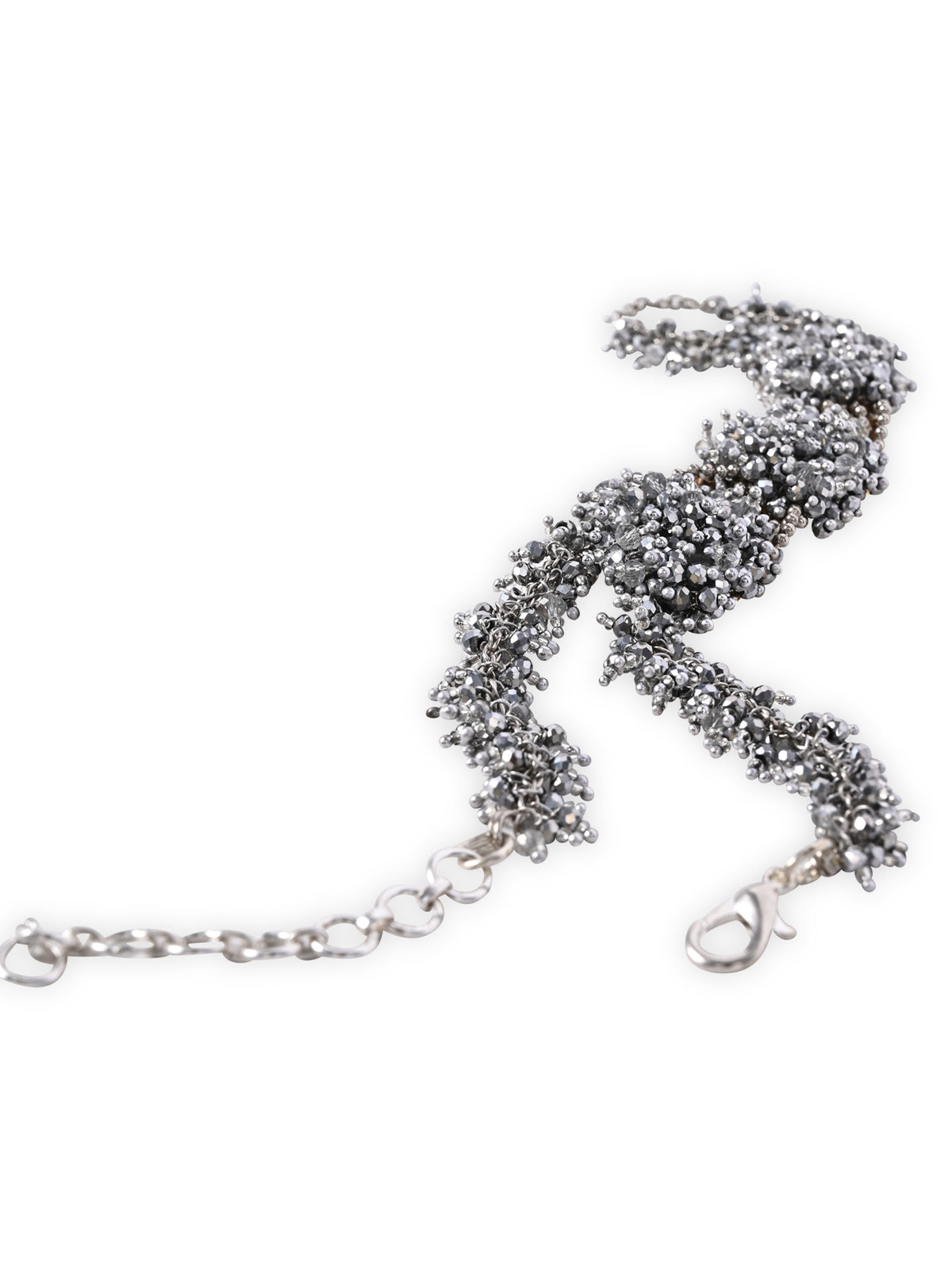 Silver Statement Hand Harness Bracelet with Ring | Statement Hathphool Hand Chain | Bridal & Festive Silver Jewellery