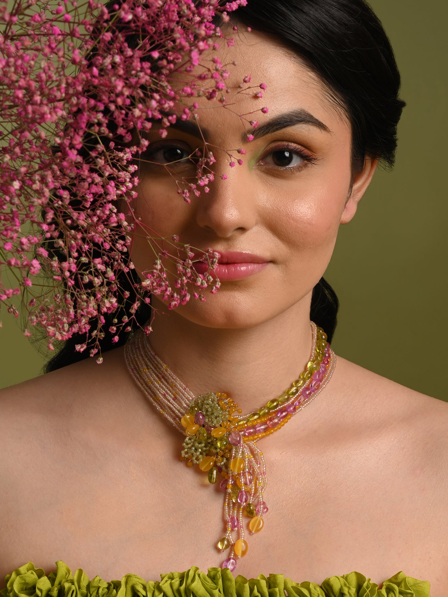 Colourful Stone Beaded Choker For Women