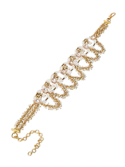 white and gold versatile handcrfated statment choker for haldi mehendi carnival and all fun wedding events