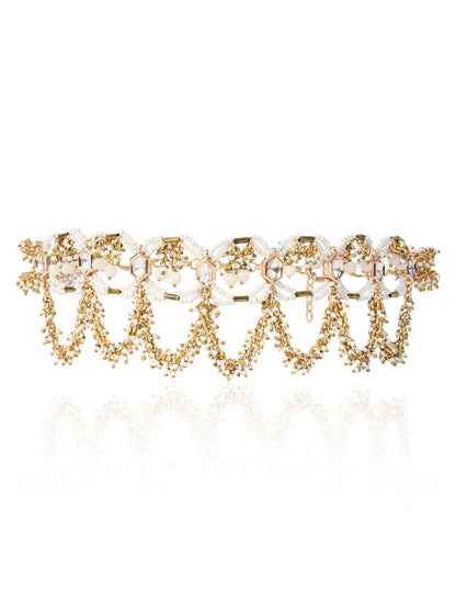 Pearl & Golden Kundan Choker Set Traditional Bridal Necklace Set  Wedding Jewellery for Bride, Bridesmaid & Wedding Guests