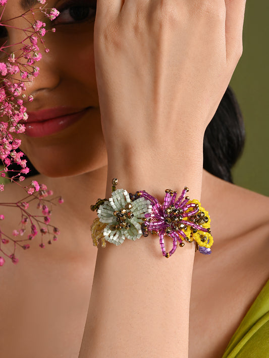 Colourful Crystal Adjustable Bracelet For Wedding