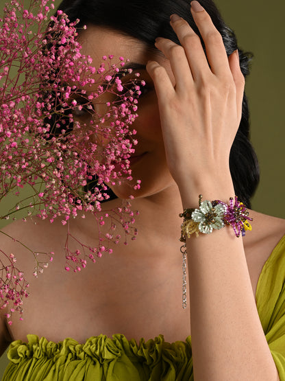 Colourful Crystal Adjustable Bracelet For Wedding