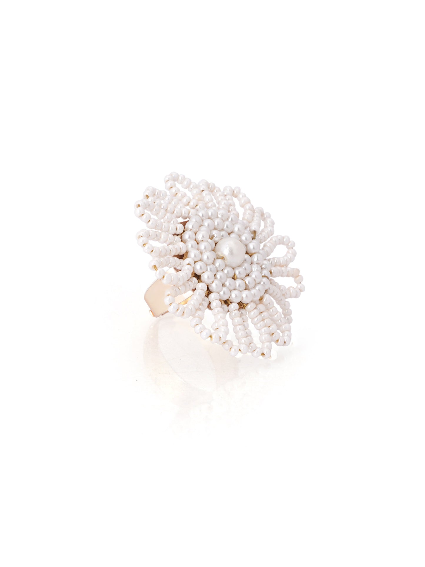 Latica White Finger Ring