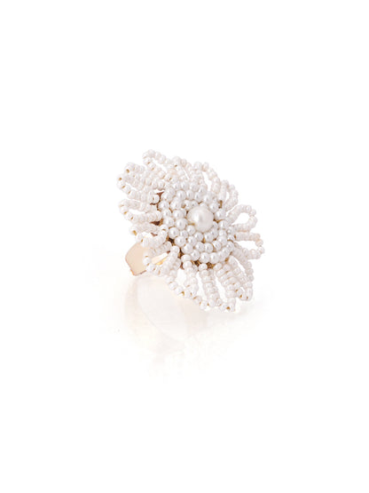 Latica White Finger Ring