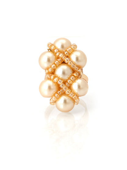 Helmi Pearl Finger Ring Peach