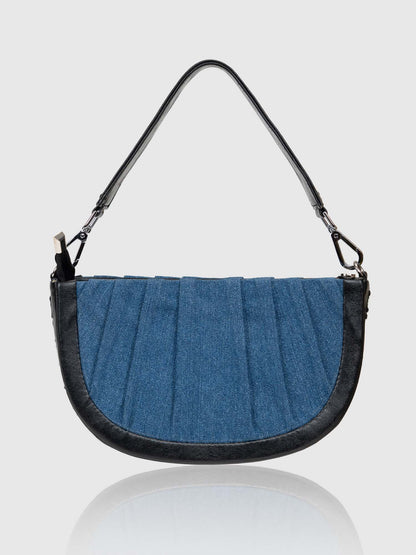 Denim Swagger Shoulder Bag - Blue