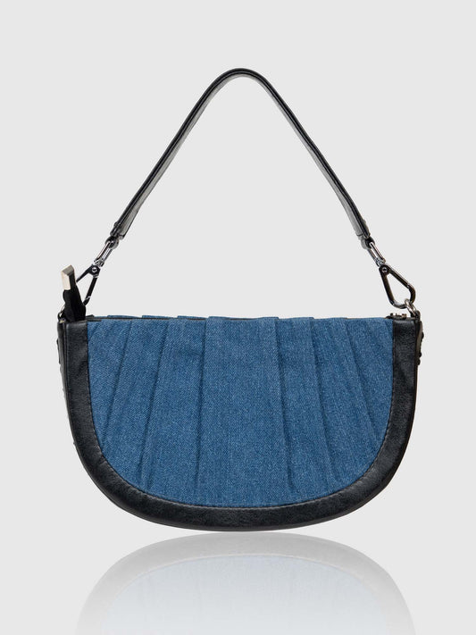 Denim Swagger Shoulder Bag - Blue