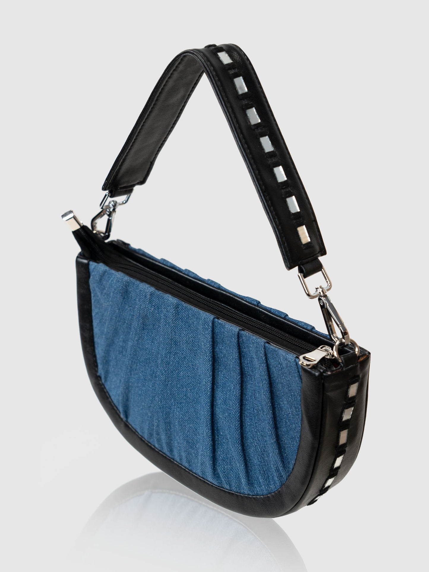 Denim Swagger Shoulder Bag - Blue