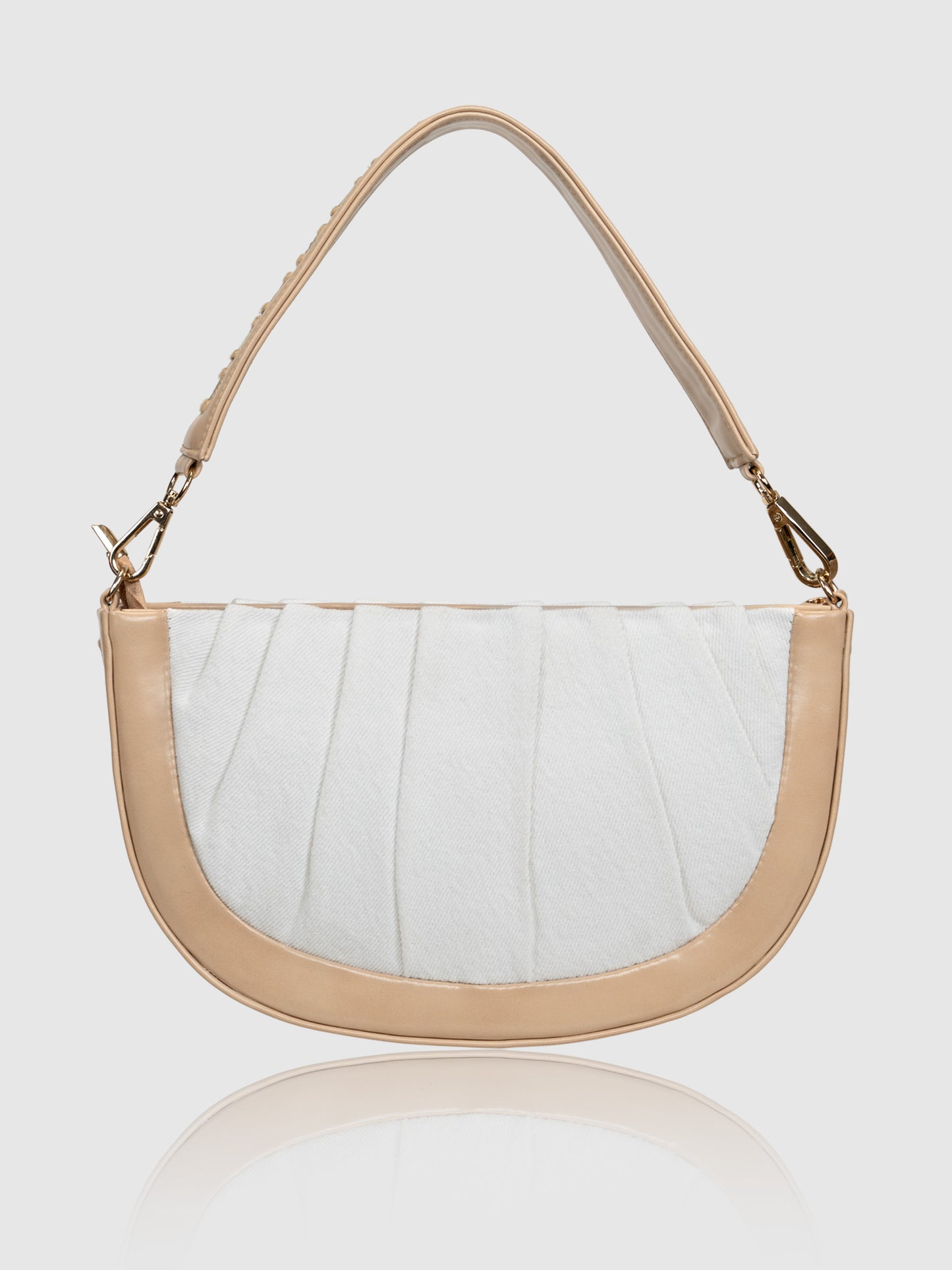 Denim Swagger Shoulder Bag - White