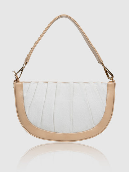 Denim Swagger Shoulder Bag - White