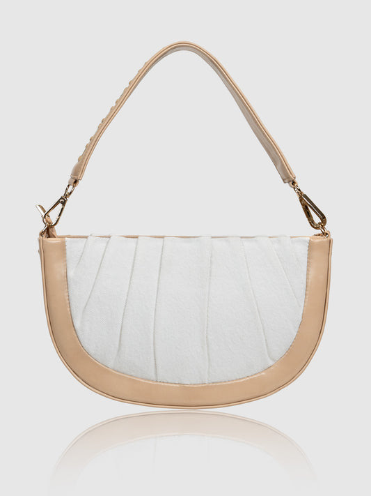 Denim Swagger Shoulder Bag - White