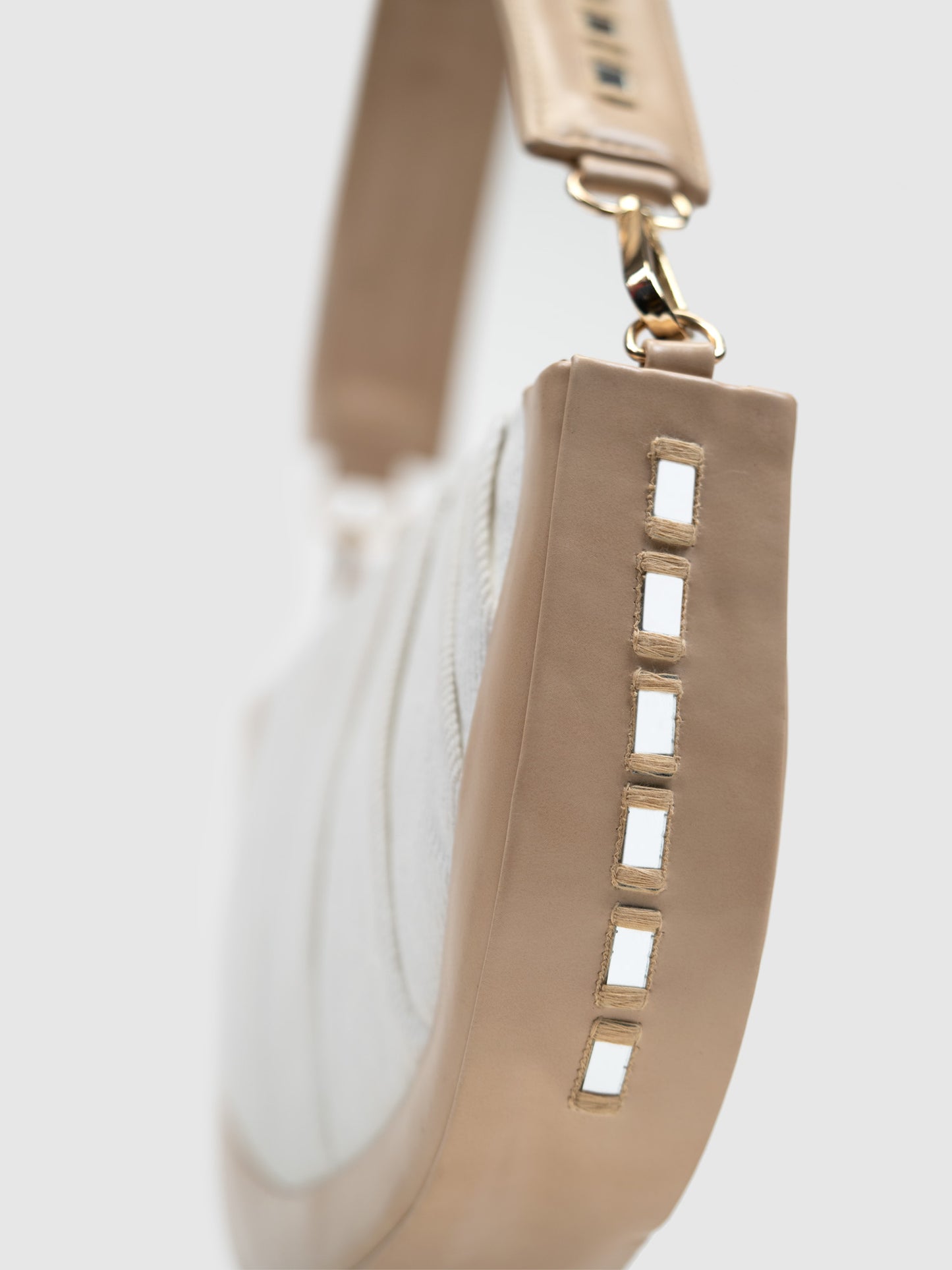 Denim Swagger Shoulder Bag - White