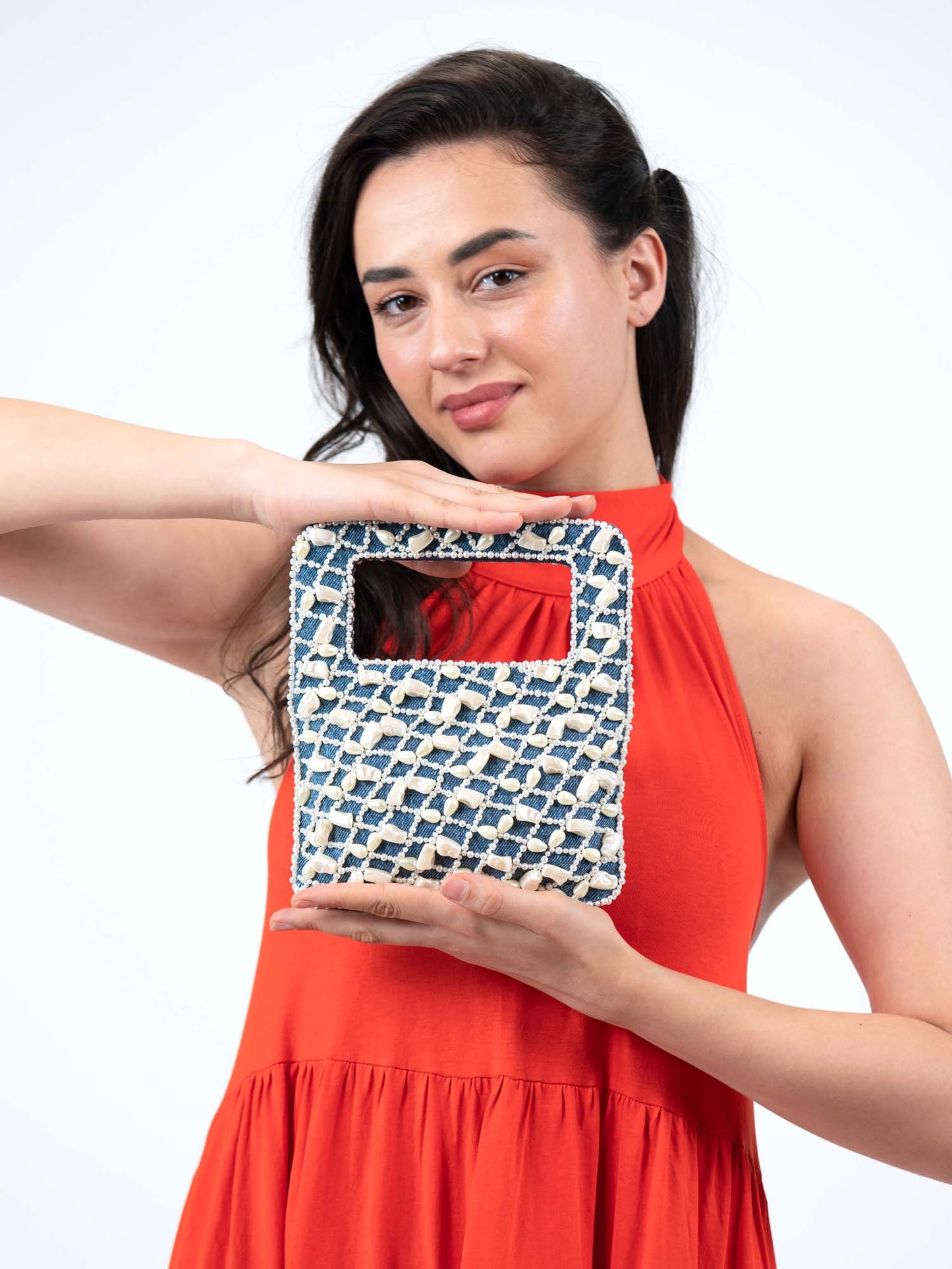 Denim Bougette Bag  - Blue