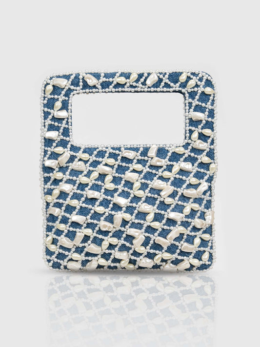 Denim Bougette Bag  - Blue