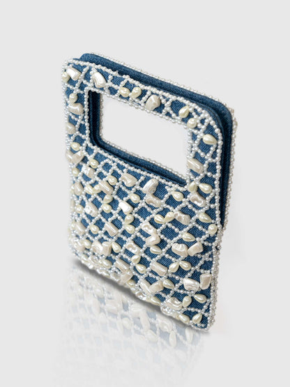 Denim Bougette Bag  - Blue