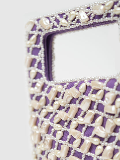 Denim Bougette Bag  - Purple