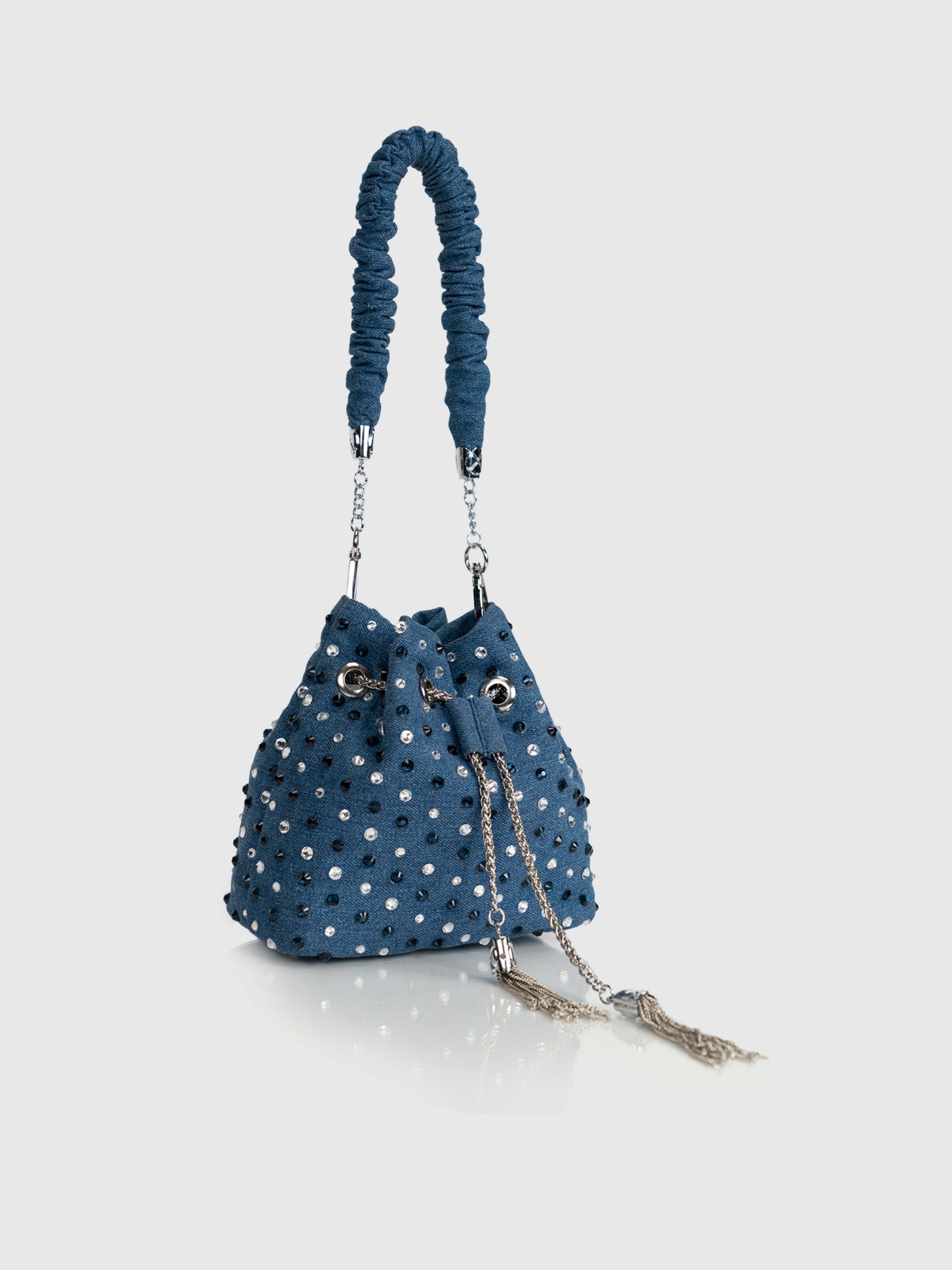 Stardust Denim Bucket Bag - Blue