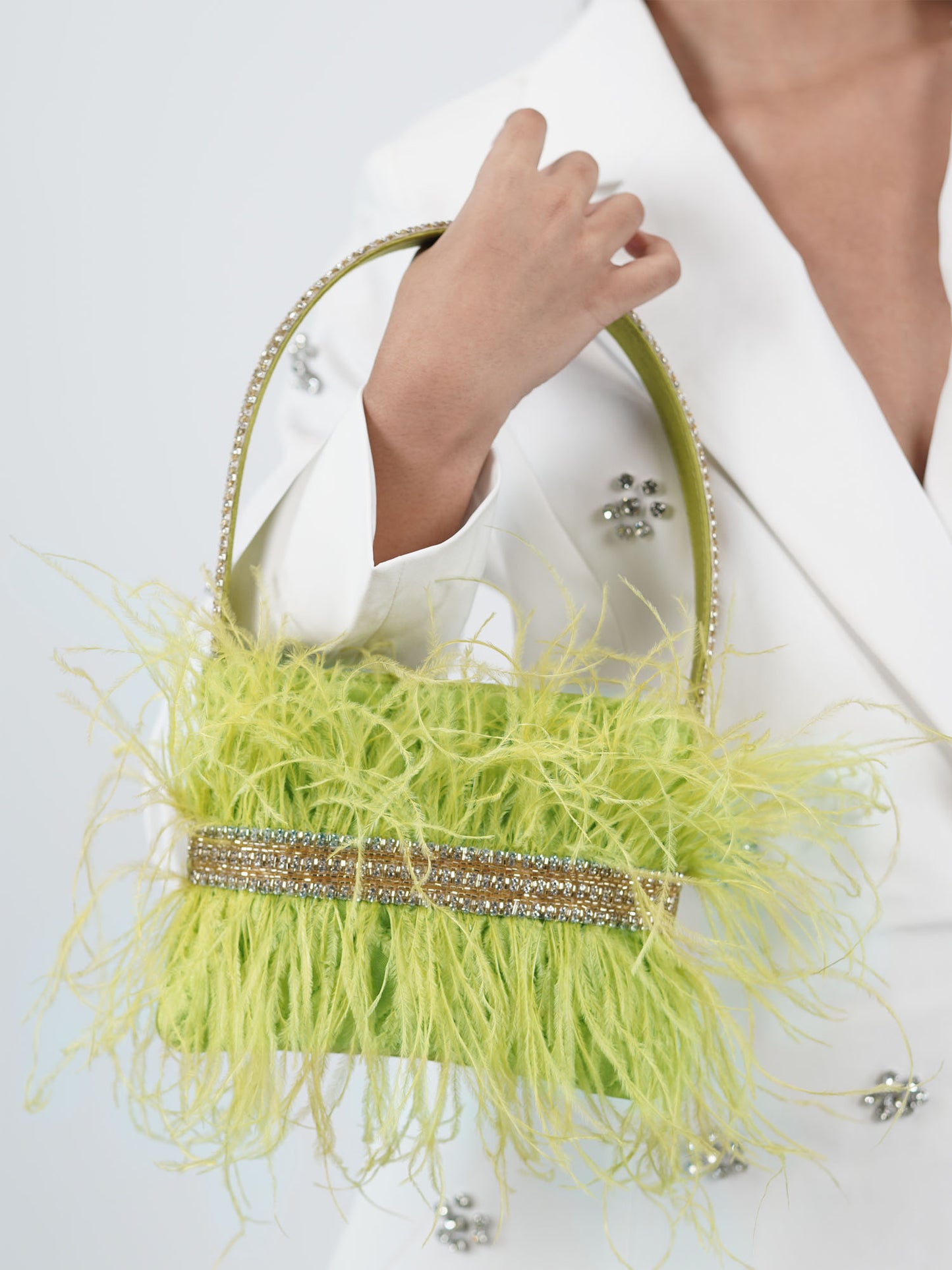 Feather Panache Top Handle - Green