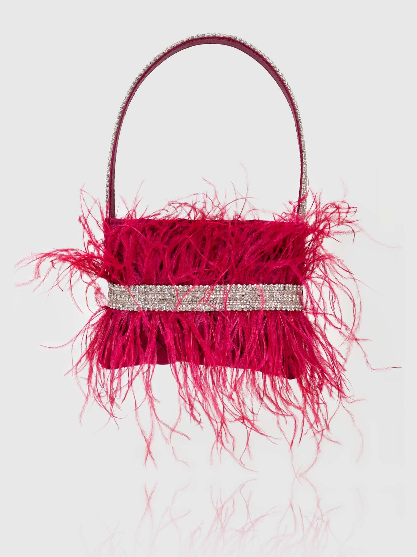 Feather Panache Top Handle Bag - Pink