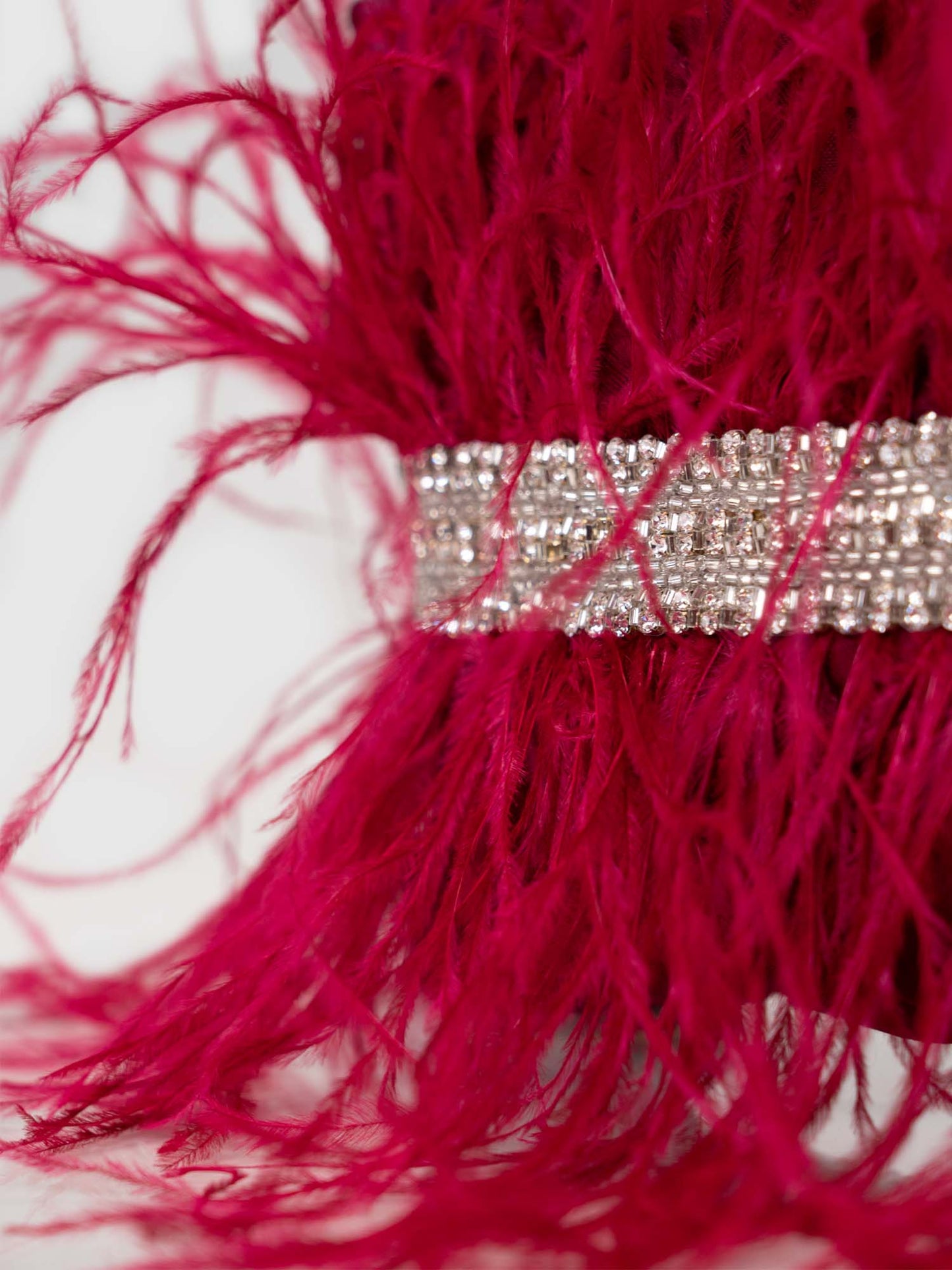 Feather Panache Top Handle Bag - Pink