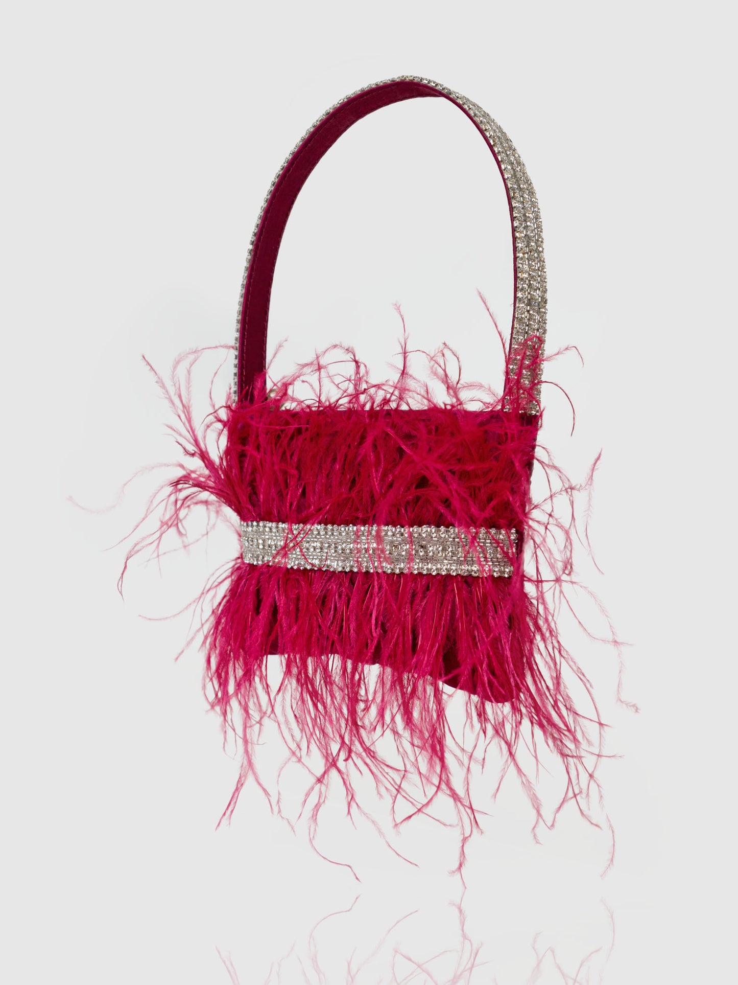 Feather Panache Top Handle Bag - Pink