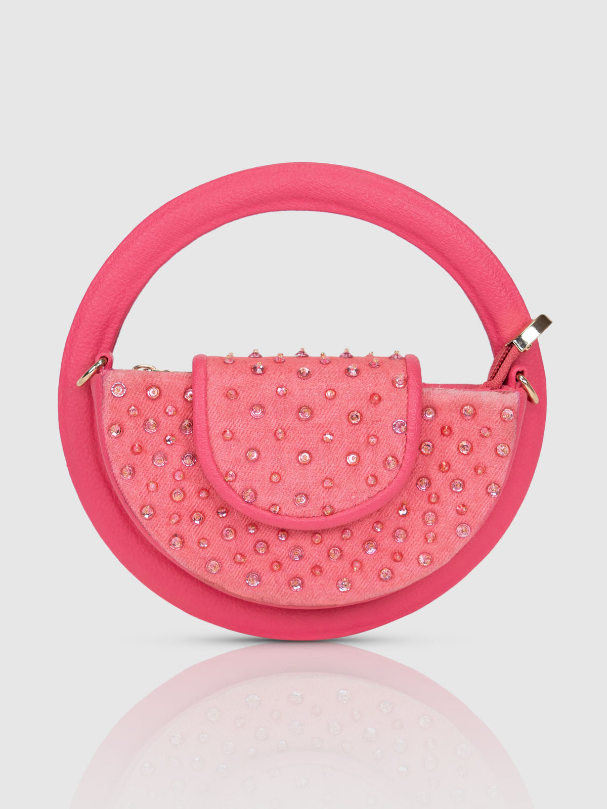 CANDY PINK ROUND SLING BAG