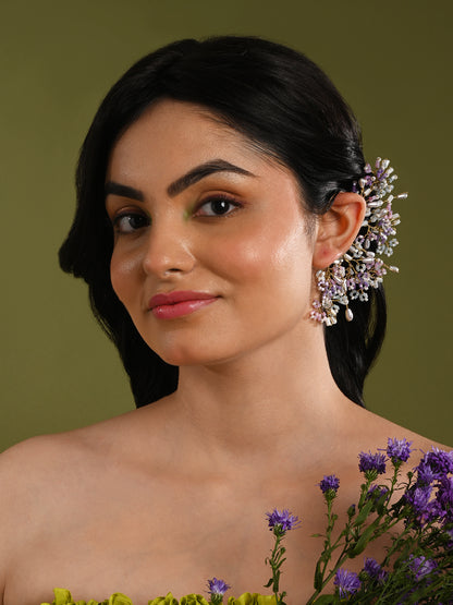 Crystal And Stone Pastel Designer Earcuff For Women